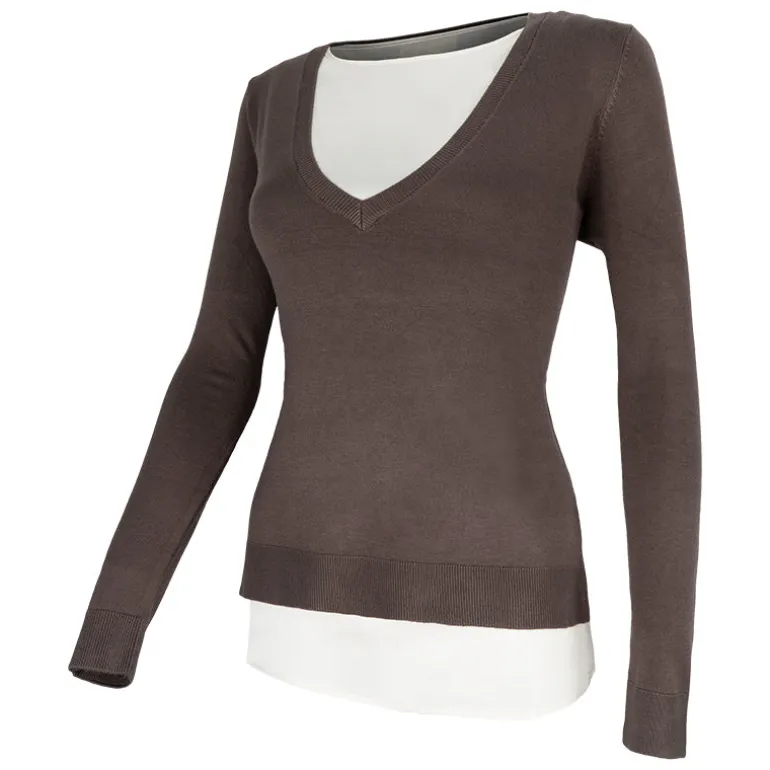 Maglione donna V + canotta raso