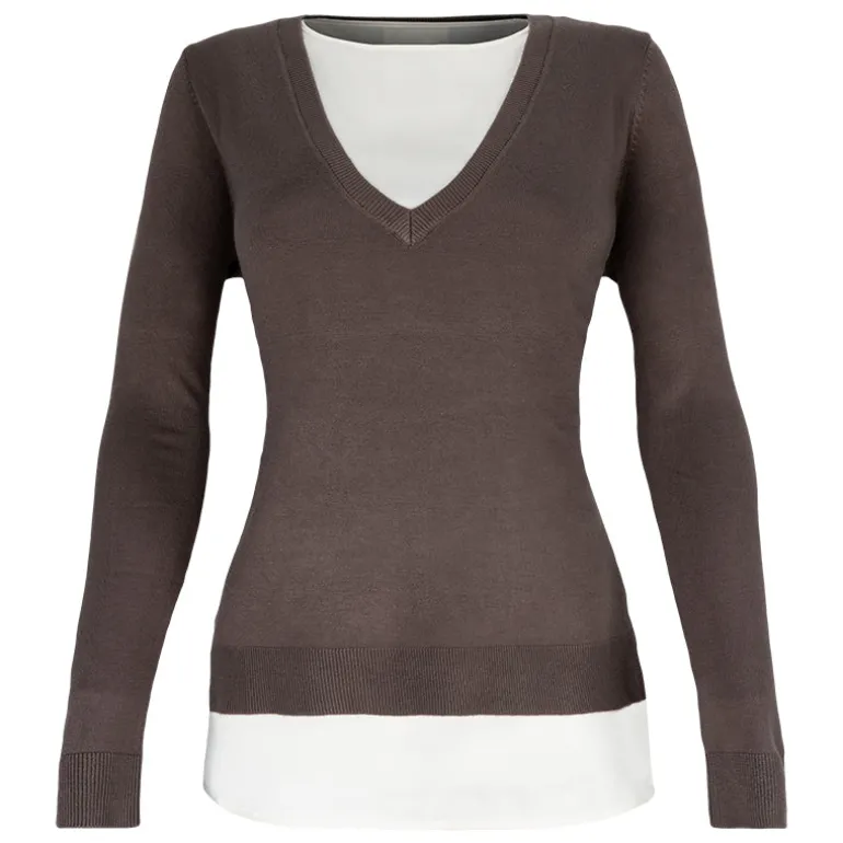 Maglione donna V + canotta raso