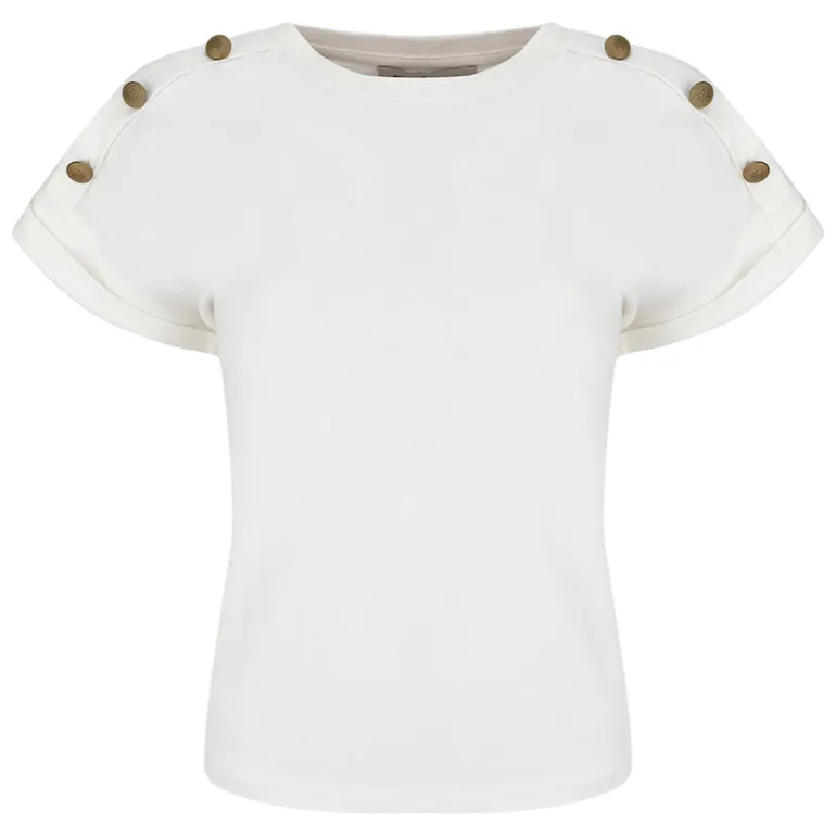 T-Shirt donna bottoni